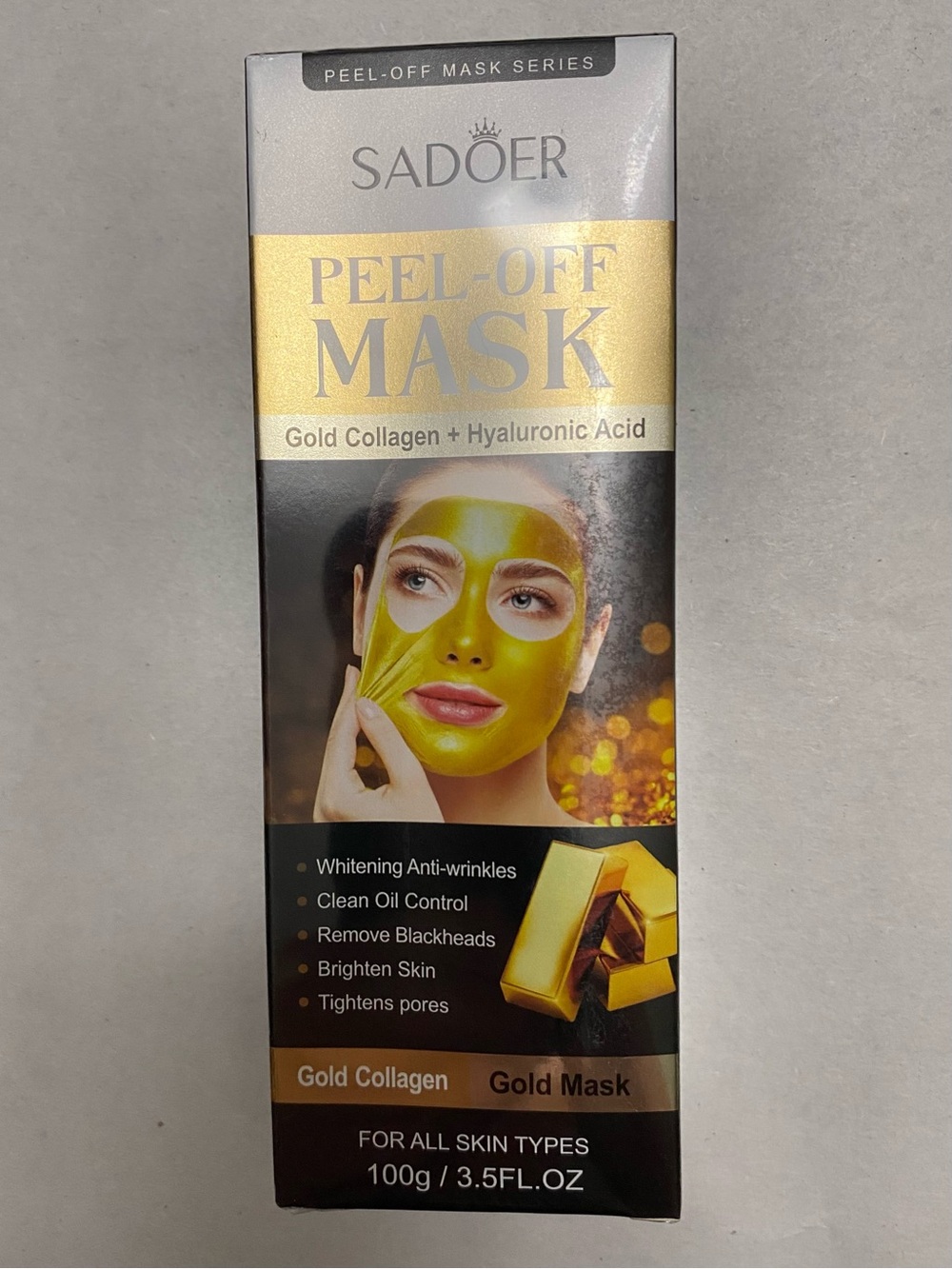 Sadoer Gold Collagen + Hyaluronic Acid peel-off mask
